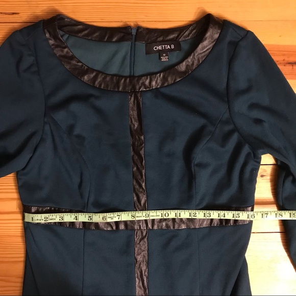 Chetta B Teal Black Mod Dress, EUC, 12 - Picture 6 of 15